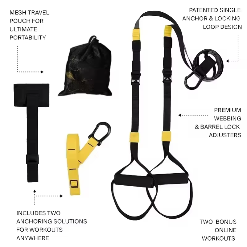 Yoga Fitness Trx - サスペンショントレーニングストラップ フィットネス ストレングス パワーサスペンショントレーナー 調節可能なヨガストラップ 壁掛け式