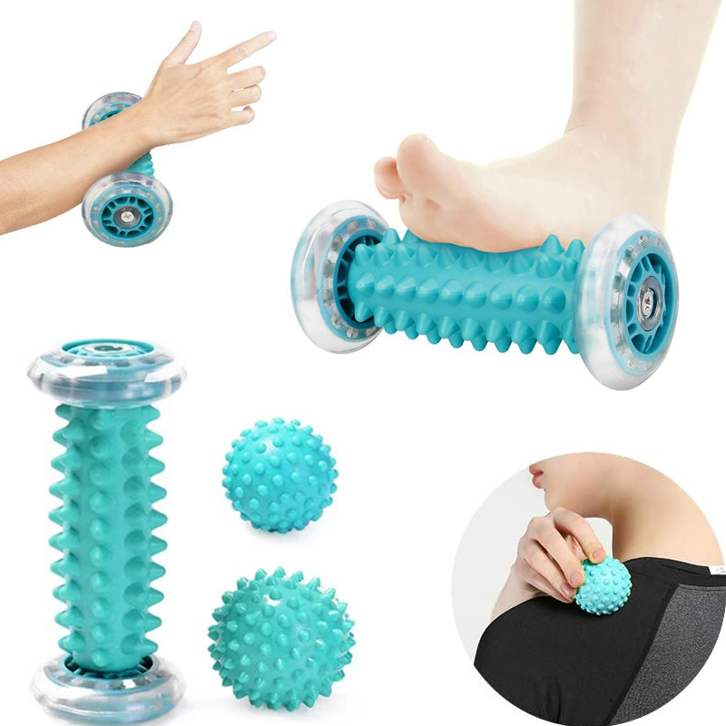 Yoga Fitness Wheel - フットマッサージャー マッサージローラー ヨガマッサージボール 足底筋膜ローラー 筋肉リラックス スポーツフィットネスボール