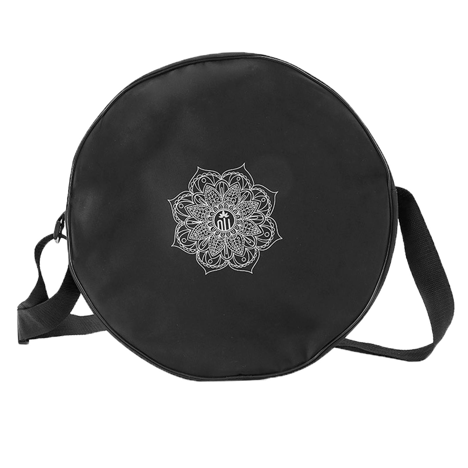 Yoga Fitness Wheel - ヨガとフィットネス用のナイロンバッグ,黒,花,ヨガの円,肩の収納バッグ