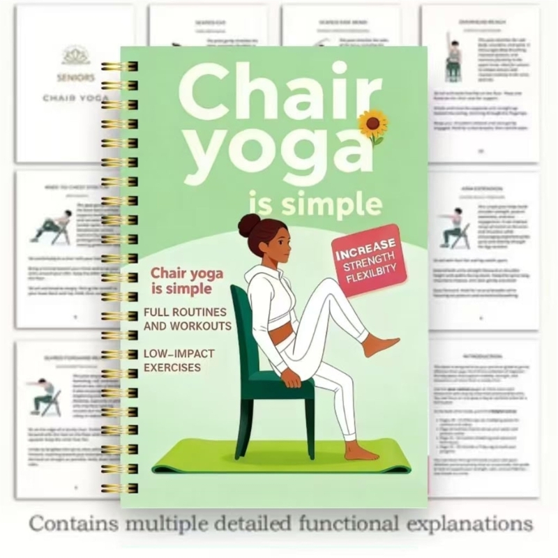 Yoga Fitness Journal - 高齢者向けのノートを書く フィットネスルーチン チェア ヨガ 体重管理補助