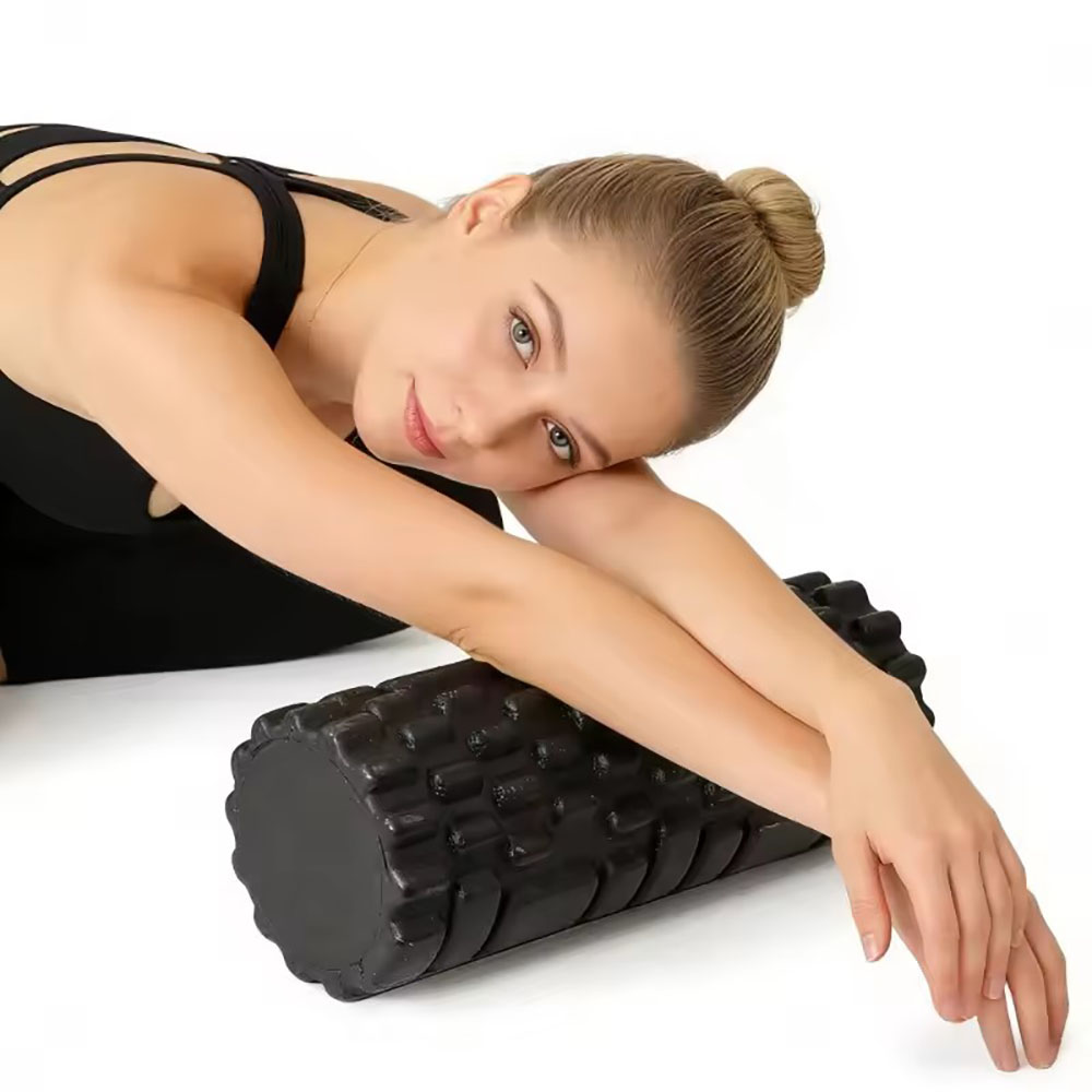 Yoga Fitness Wheel - 33cmフォームローラー、筋肉マッサージ用、高密度フィットネスローラー、ヨガ、ピラティス、背中の痛み緩和、深部組織トリガーポイント用