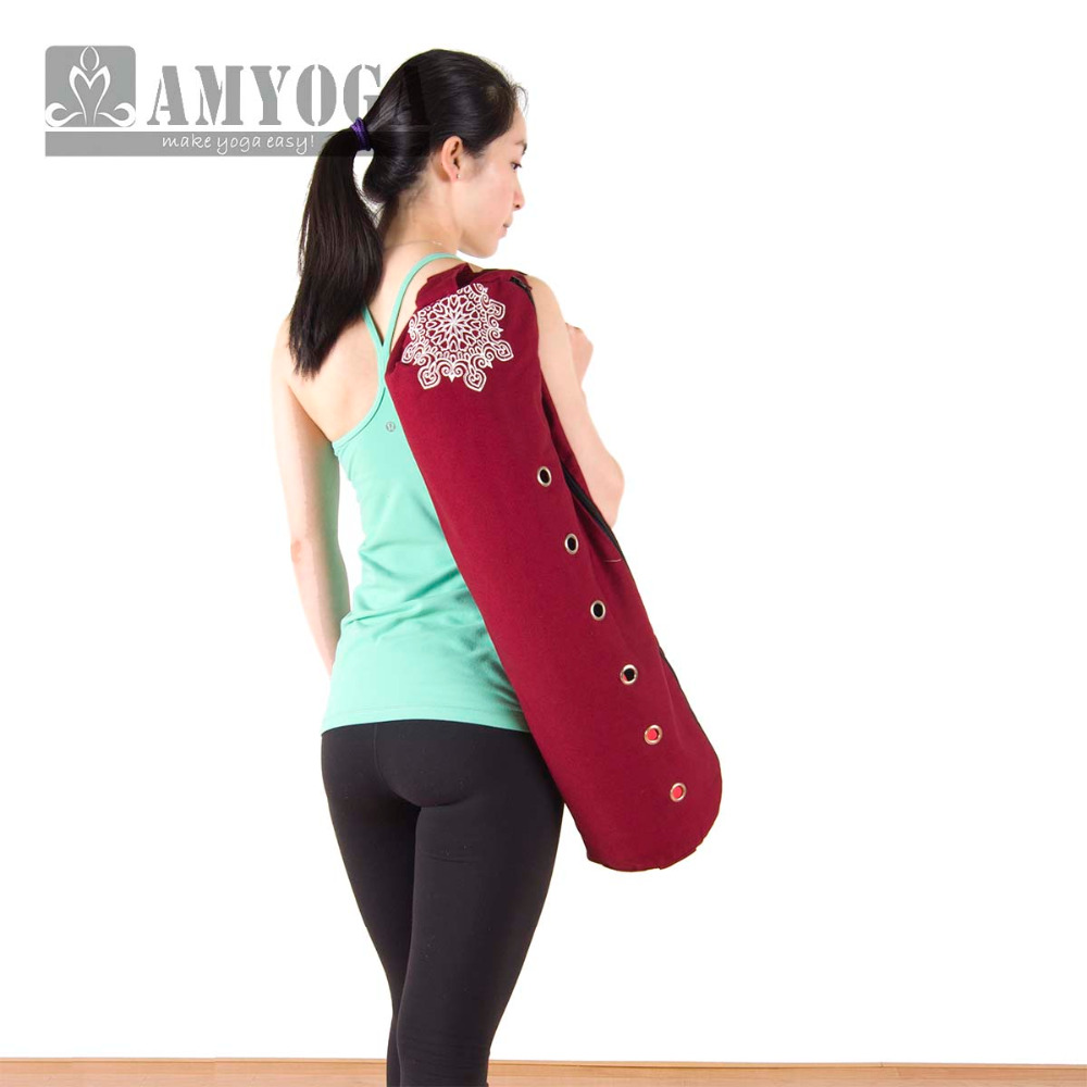 Yoga Mat For Fitness - キャンバスヨガマットバッグ シングルショルダー ジムマットバッグ フィットネススポーツバックパック ヨガバッグ 6-8mmマット用