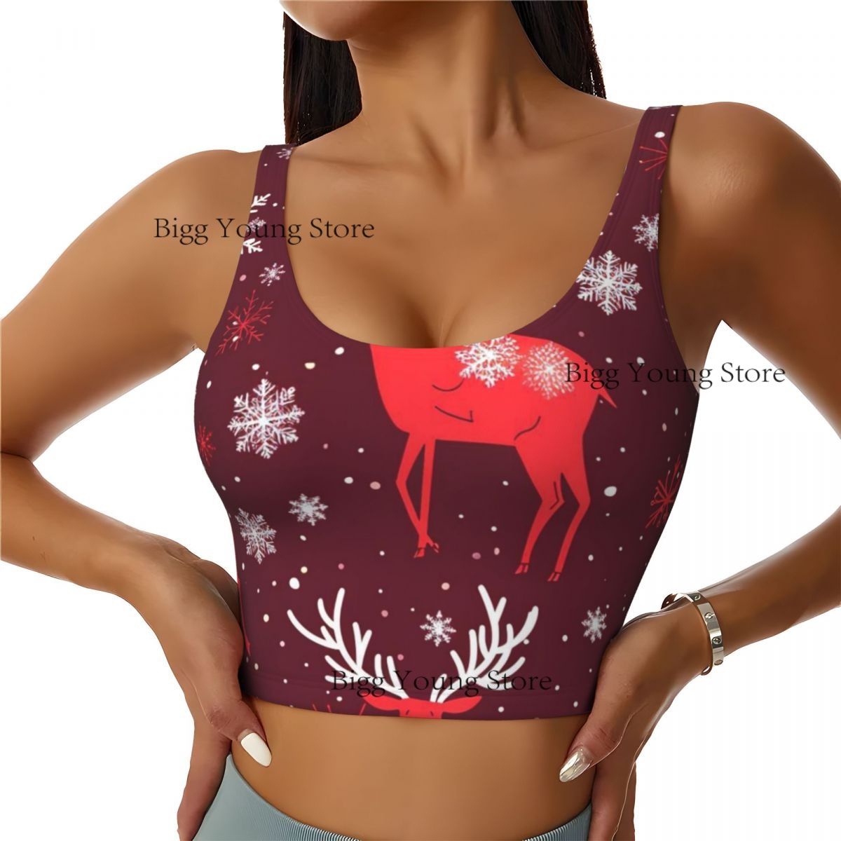 スポーツブラ女性ランニングヨガ服ベストクリスマススタイル壁紙 - Yoga Fitness Wallpaper のレビューと価格