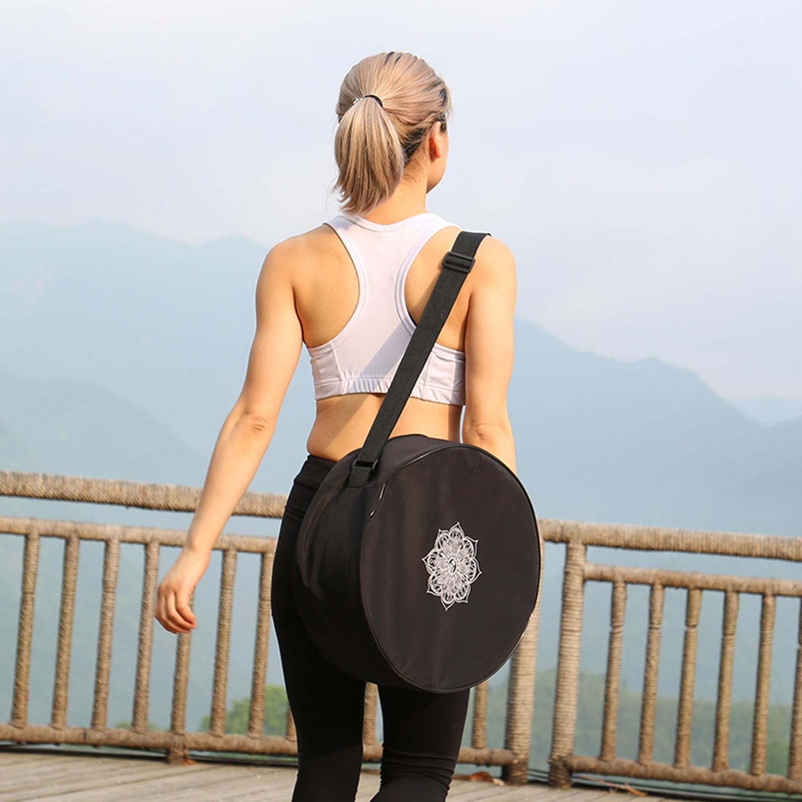 ヨガとフィットネス用のナイロンバッグ,黒,花,ヨガの円,肩の - Yoga Fitness Wheel のレビューと価格