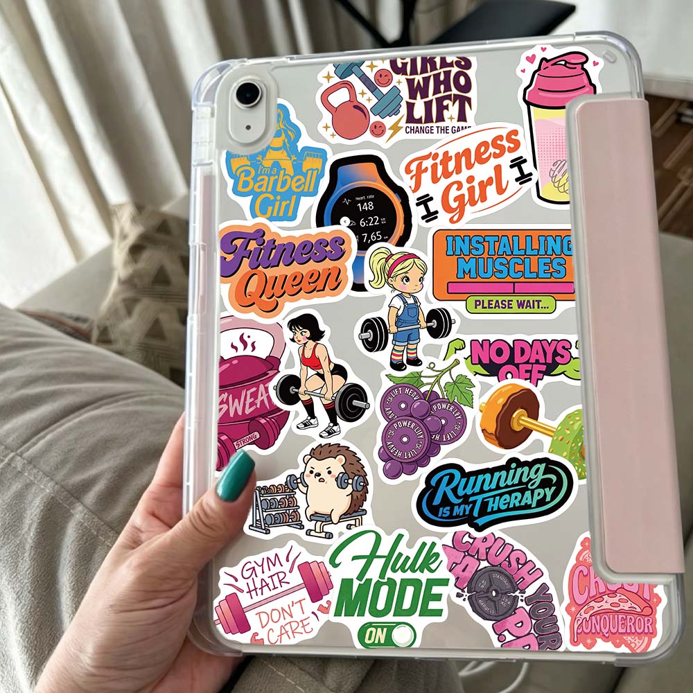 60 個ヨガフィットネスライフスタイルステッカーミニマルイン - Yoga Fitness Journal のレビューと価格