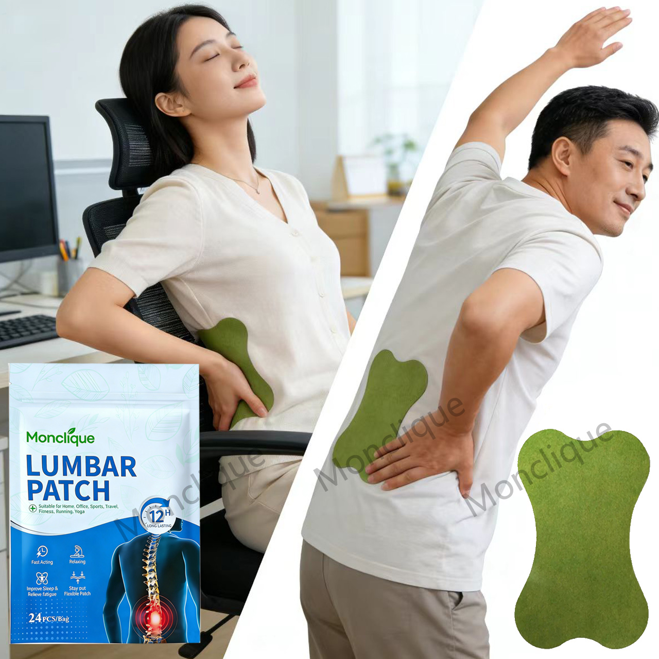 24/48 個腰椎パッチバックマッサージパッチ脊椎矯正リラッ - Yoga Fitness Promotion のレビューと価格