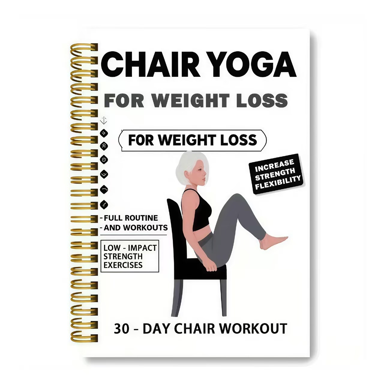高齢者向けチェアヨガエクササイズノート 50ページの座りヨガ - Yoga Fitness Journal のレビューと価格