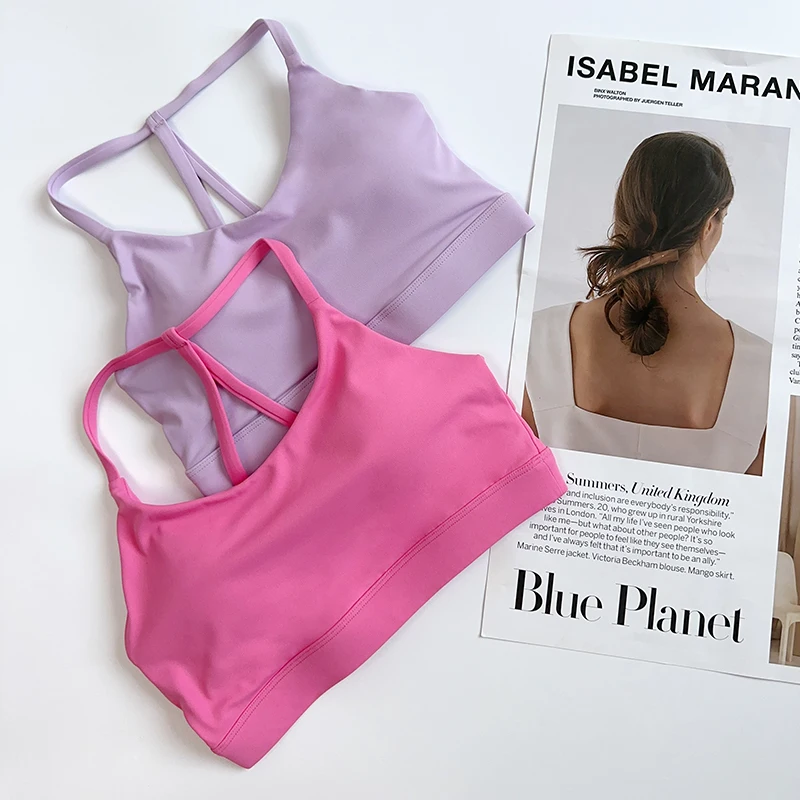 ソリッドカラーフィットネス女性用スポーツブラジムヨガブラアス - Yoga Mat For Fitness のレビューと価格